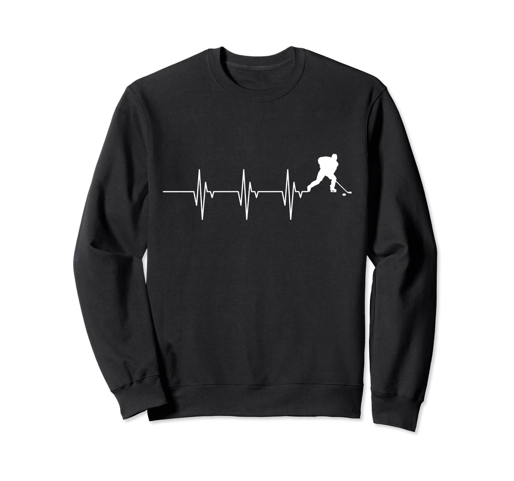 Ice Hockey Heartbeat Athlete Winter Sweatshirt - Unique Graphic Unisex - T-Shirt, Sweatshirt, Hoodie
