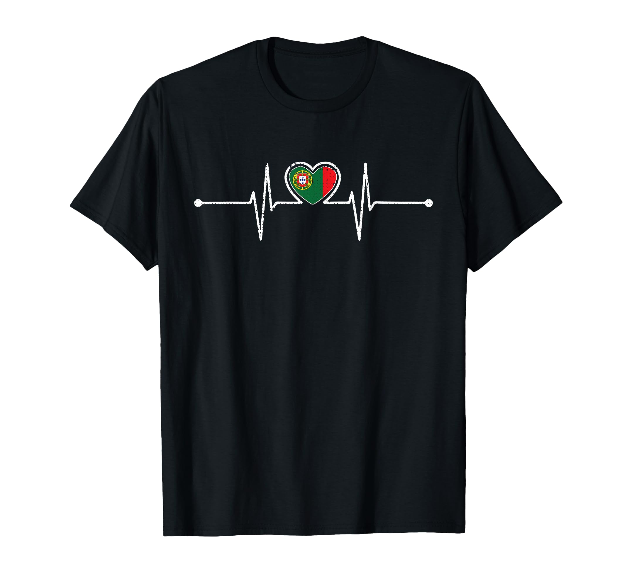 Portugal Soccer Heartbeat Portugese T-Shirt - Novelty Apparel for Adults - T-Shirt, Sweatshirt, Hoodie