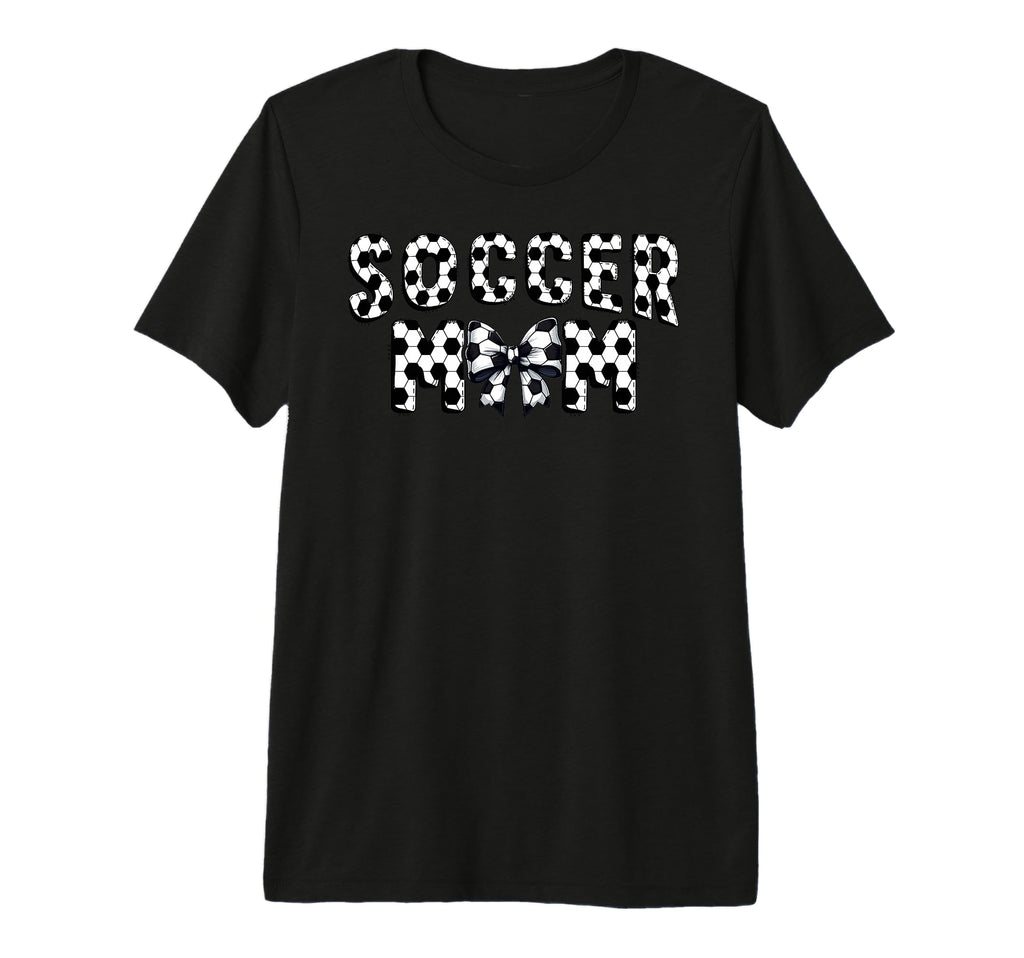 Soccer Mom Pattern Bow Football T-Shirt - Fun Novelty Design for Adults - T-Shirt, Sweatshirt, Hoodie