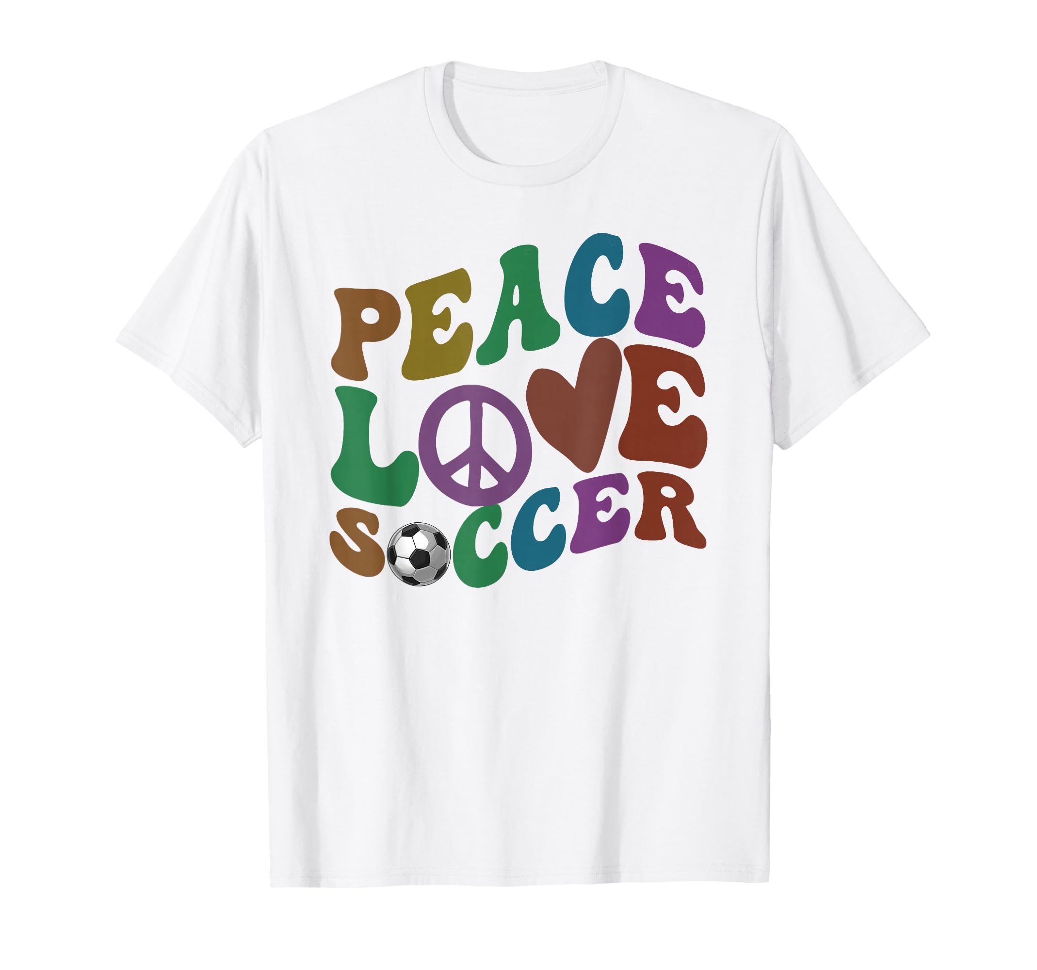 Groovy Peace Love Soccer Kicking Ball T-Shirt - Fun Novelty Design Unisex - T-Shirt, Sweatshirt, Hoodie