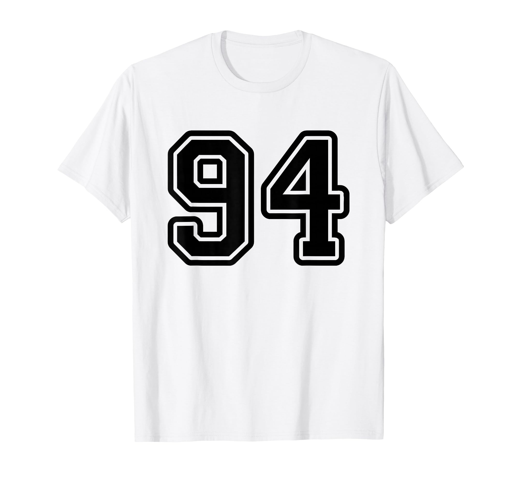 Number 94 Black Sports Team T-Shirt - Fun Novelty Design for Adults - T-Shirt, Sweatshirt, Hoodie