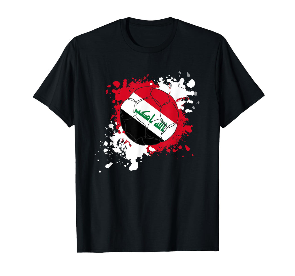 Soccer Ball Flag Iraq T-Shirt - Minimalist Print for Adults - T-Shirt, Sweatshirt, Hoodie