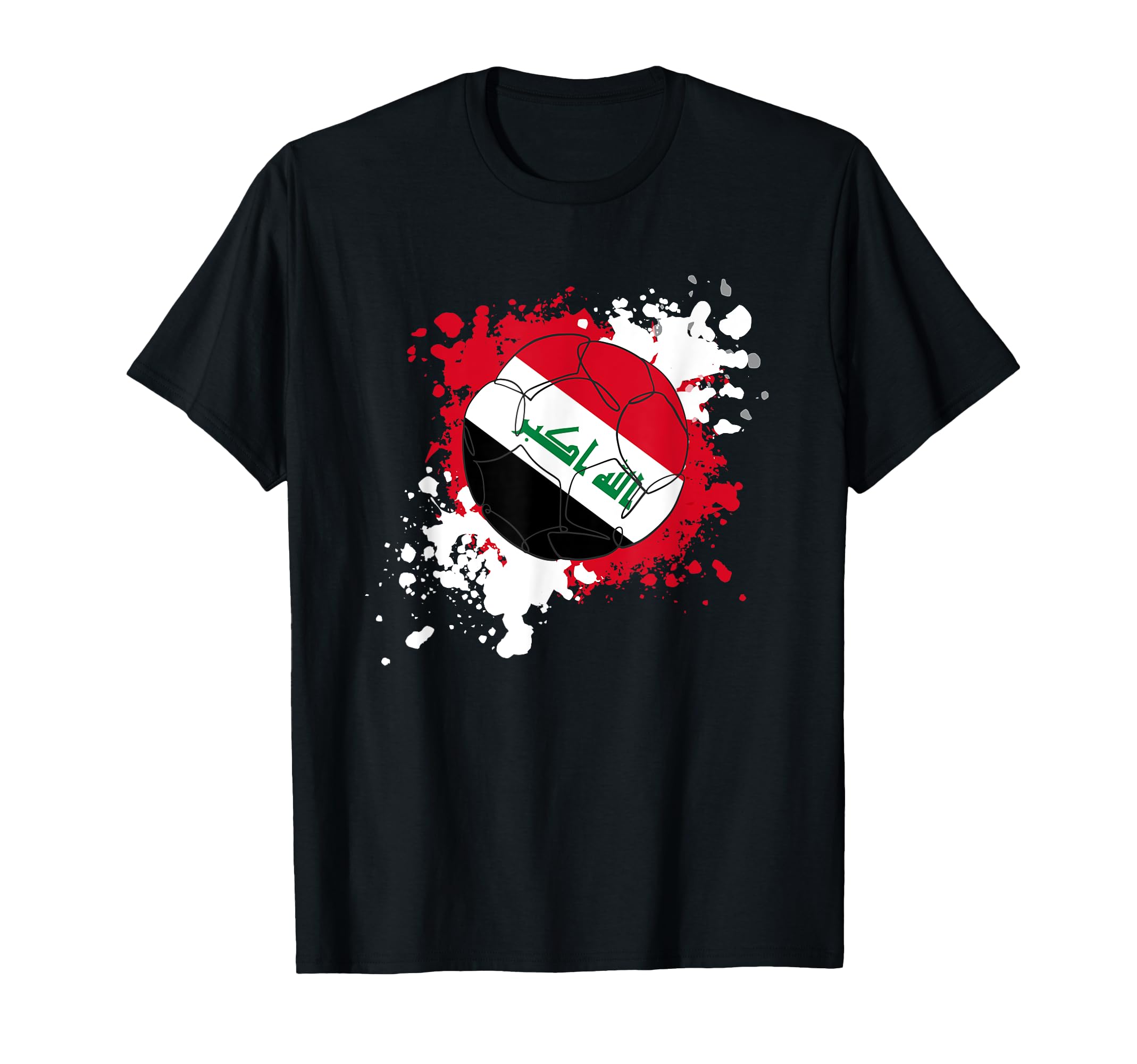 Soccer Ball Flag Iraq T-Shirt - Minimalist Print for Adults - T-Shirt, Sweatshirt, Hoodie