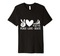 Peace Love Skate Roller Skating Peace T-Shirt - Minimalist Print Men Women - T-Shirt, Sweatshirt, Hoodie
