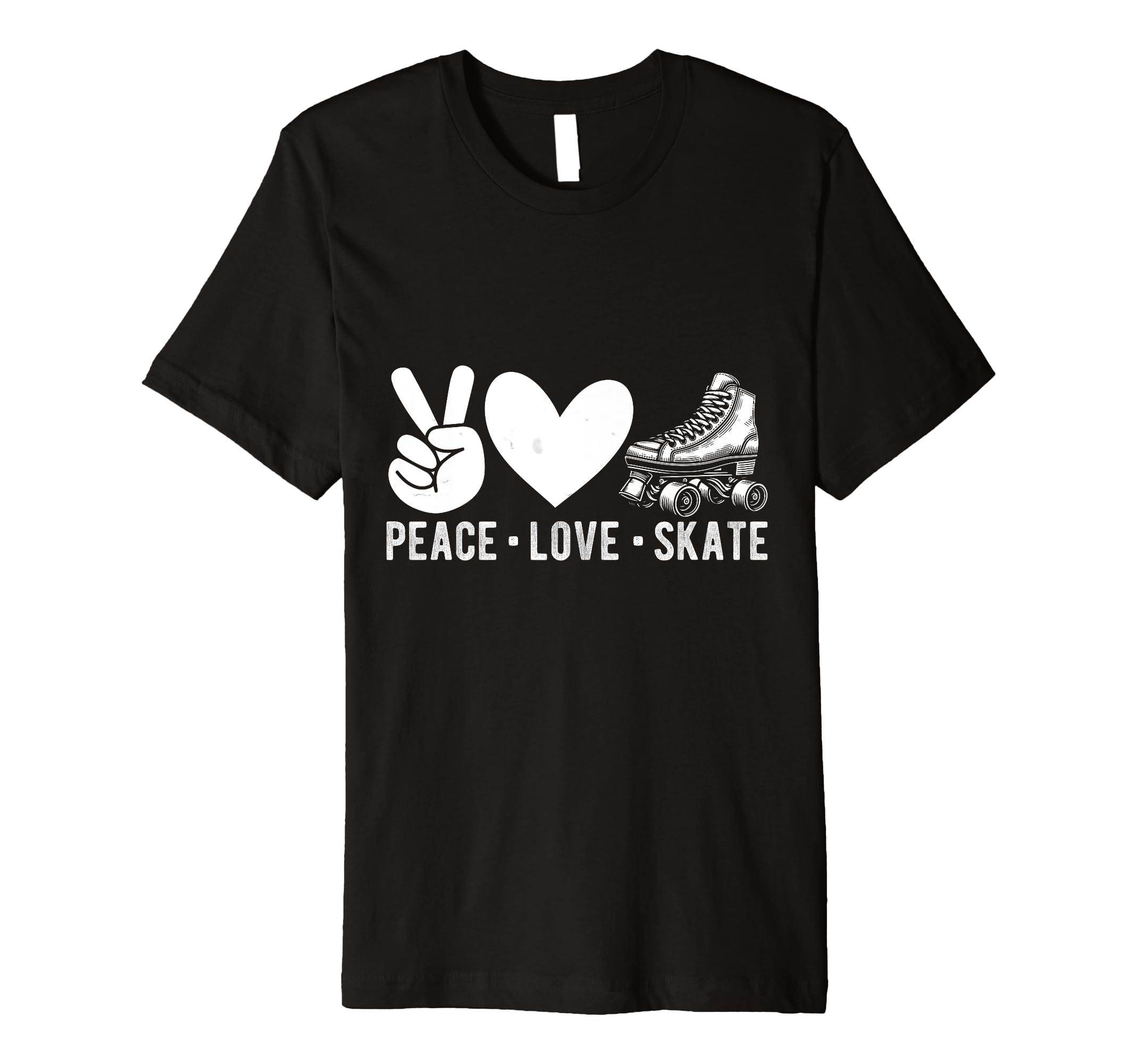 Peace Love Skate Roller Skating Peace T-Shirt - Minimalist Print Men Women - T-Shirt, Sweatshirt, Hoodie
