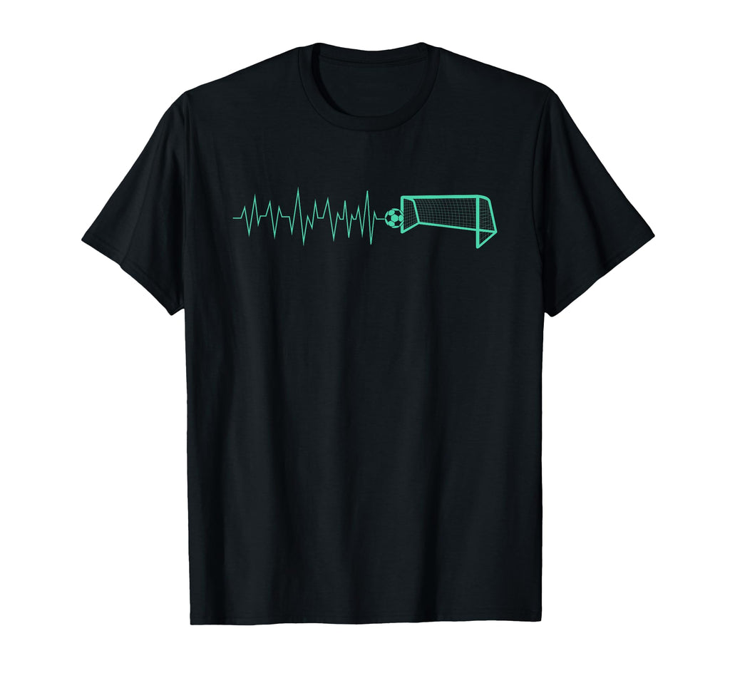 Funny Soccer Heartbeat Ecg Football Goal T-Shirt - Minimalist Print Unisex - T-Shirt, Sweatshirt, Hoodie