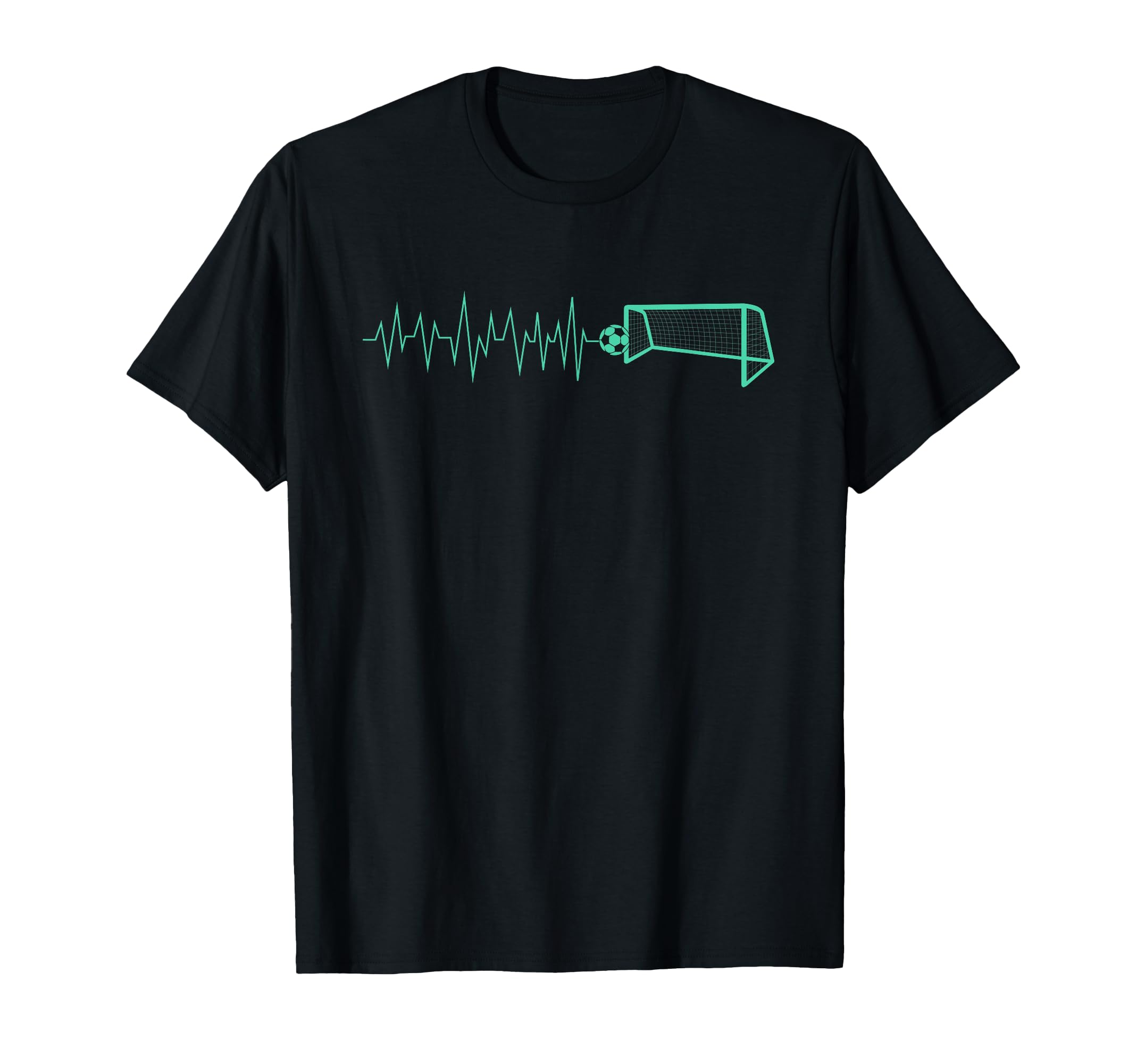 Funny Soccer Heartbeat Ecg Football Goal T-Shirt - Minimalist Print Unisex - T-Shirt, Sweatshirt, Hoodie