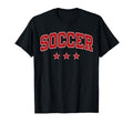 Soccer All Red Stars Text T-Shirt - Novelty Apparel for Adults - T-Shirt, Sweatshirt, Hoodie