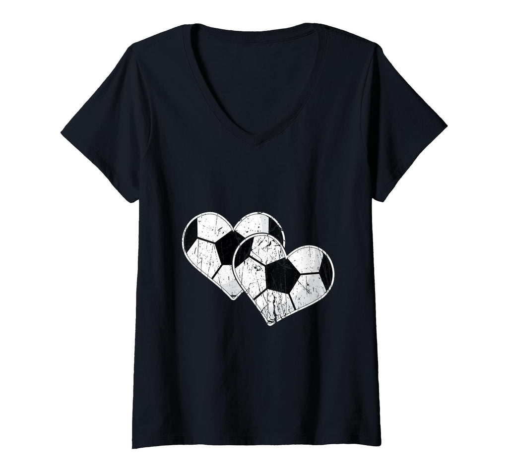 Soccer Hearts Ball Play Sports Gift Love T-Shirt - Unique Graphic Unisex - T-Shirt, Sweatshirt, Hoodie
