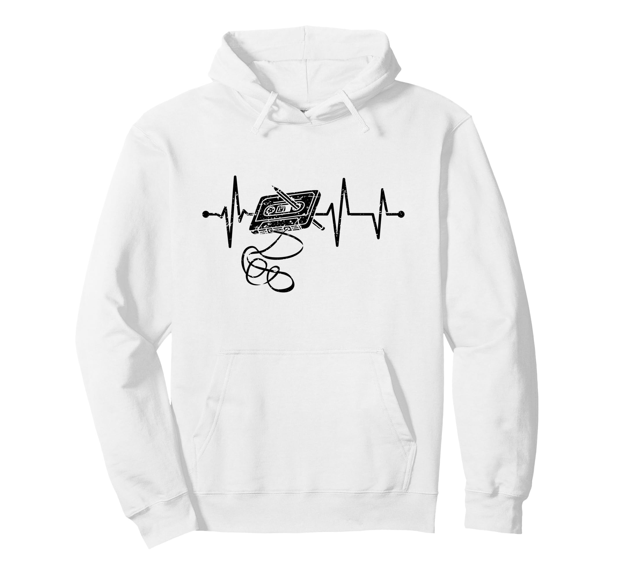 Music Cassette Heartbeat Mixtape Hoodie - Aesthetic Graphic for Adults - T-Shirt, Sweatshirt, Hoodie