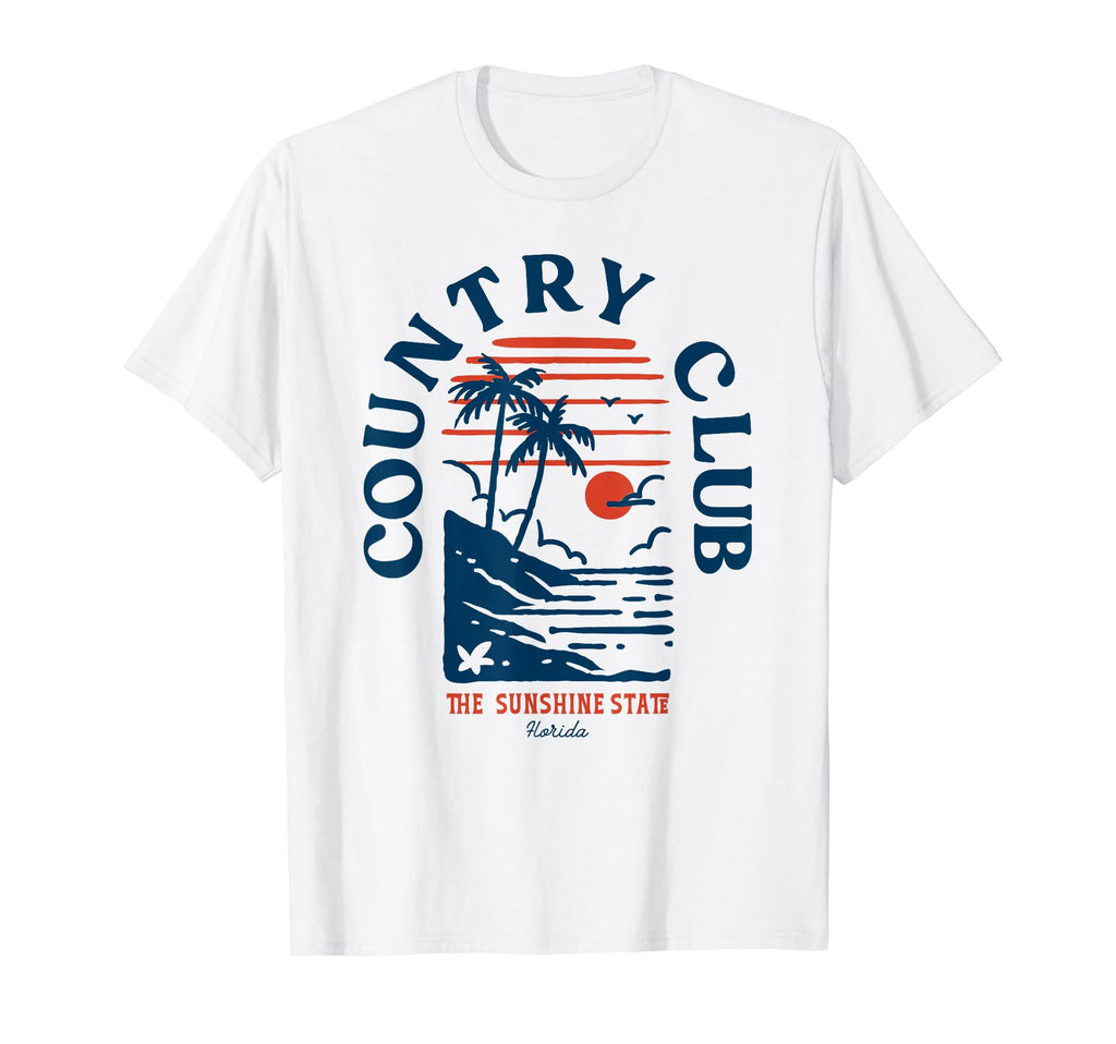 Country Club Florida Beach Surf Blue T-Shirt - Trendy Graphic Men Women - T-Shirt, Sweatshirt, Hoodie