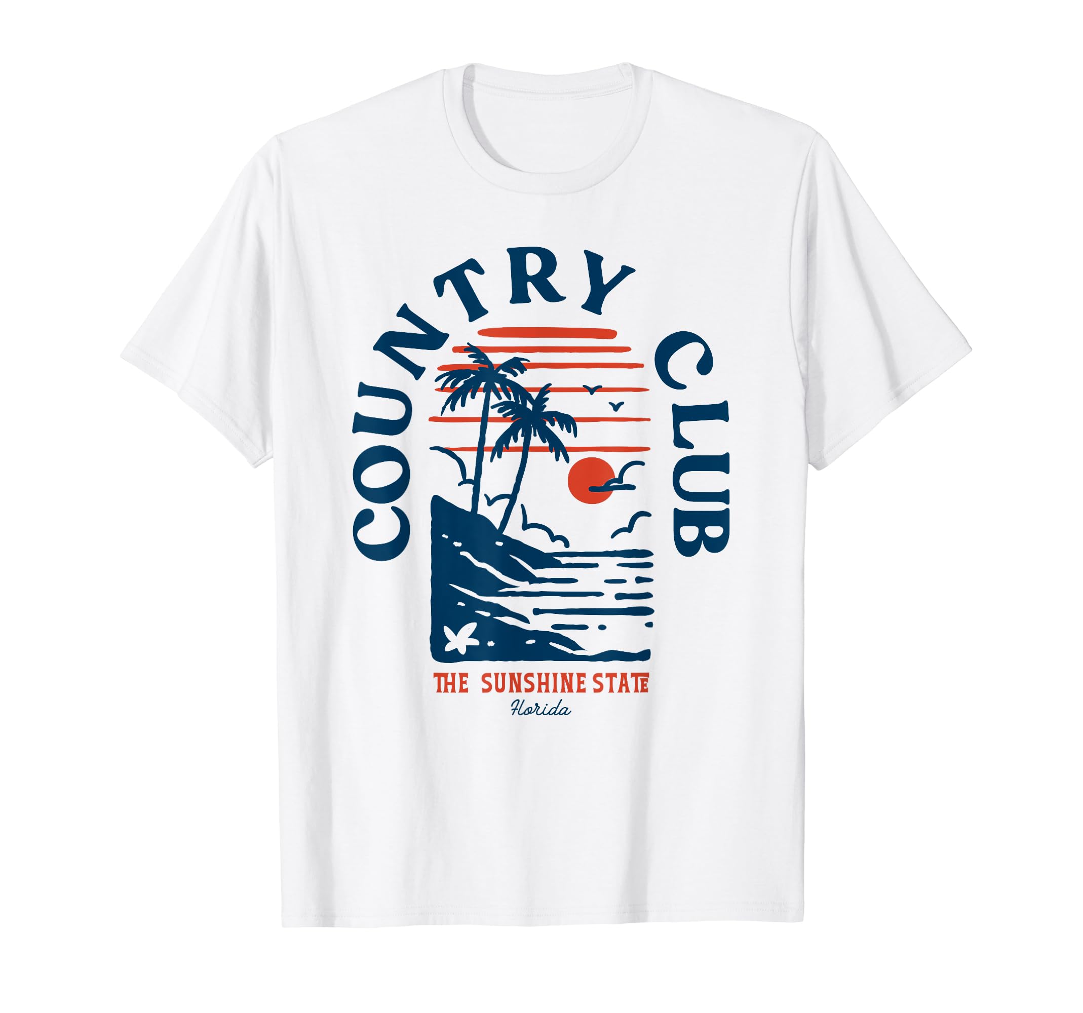 Country Club Florida Beach Surf Blue T-Shirt - Trendy Graphic Men Women - T-Shirt, Sweatshirt, Hoodie