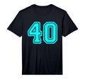 Jersey 40 Cyan Sports Team Player Fan T-Shirt - Custom Art Print Men Women - T-Shirt, Sweatshirt, Hoodie