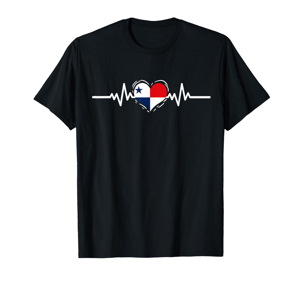 Panama Flag Heartbeat Panamanian Roots T-Shirt - Custom Art Print Unisex - T-Shirt, Sweatshirt, Hoodie