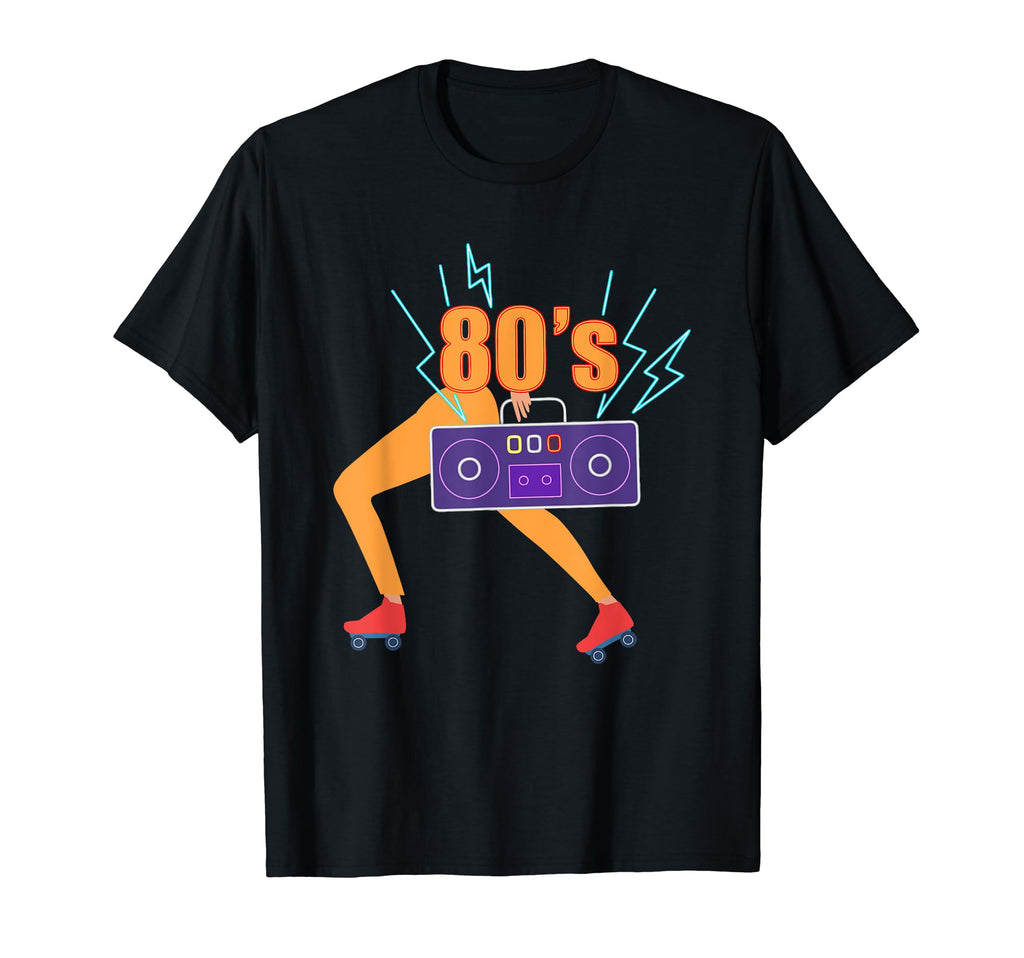 80S Roller Skate Disco Boom Box T-Shirt - Graphic Print Men Women - T-Shirt, Sweatshirt, Hoodie