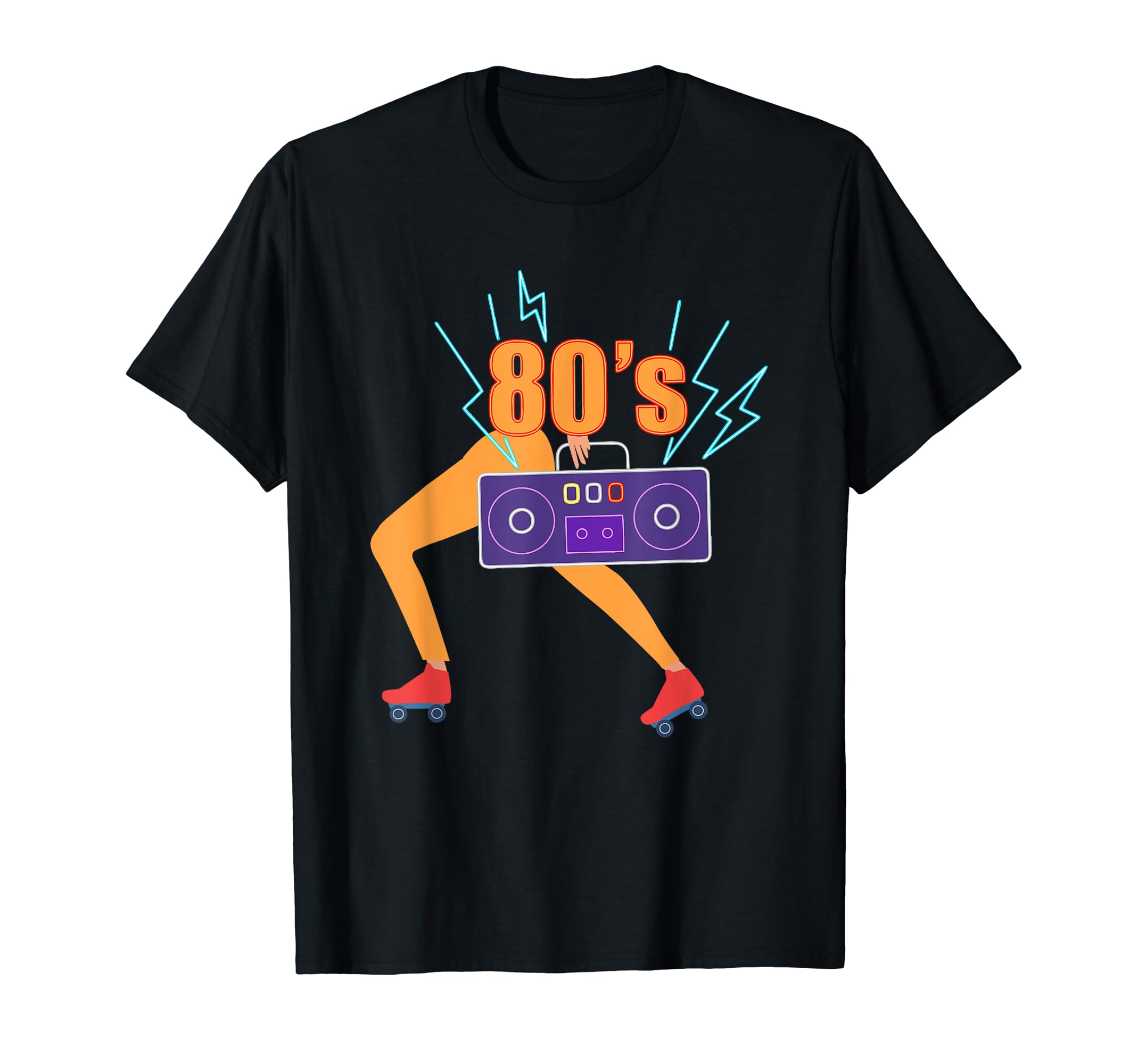 80S Roller Skate Disco Boom Box T-Shirt - Graphic Print Men Women - T-Shirt, Sweatshirt, Hoodie