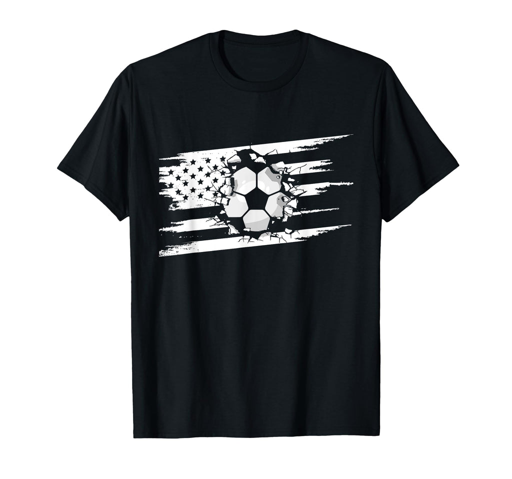 American Flag Soccer Soccer T-Shirt - Unique Graphic Men Women - T-Shirt, Sweatshirt, Hoodie