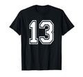 Number 13 Numbered Uniform Sports T-Shirt - Aesthetic Graphic for Adults - T-Shirt, Sweatshirt, Hoodie