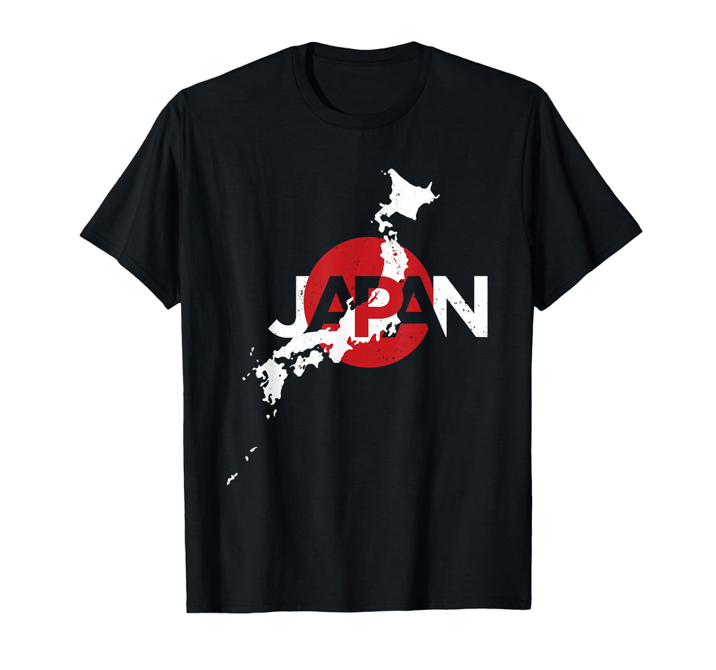 Japanese Map Flag Souvenir Distressed T-Shirt - Minimalist Print Men Women - T-Shirt, Sweatshirt, Hoodie