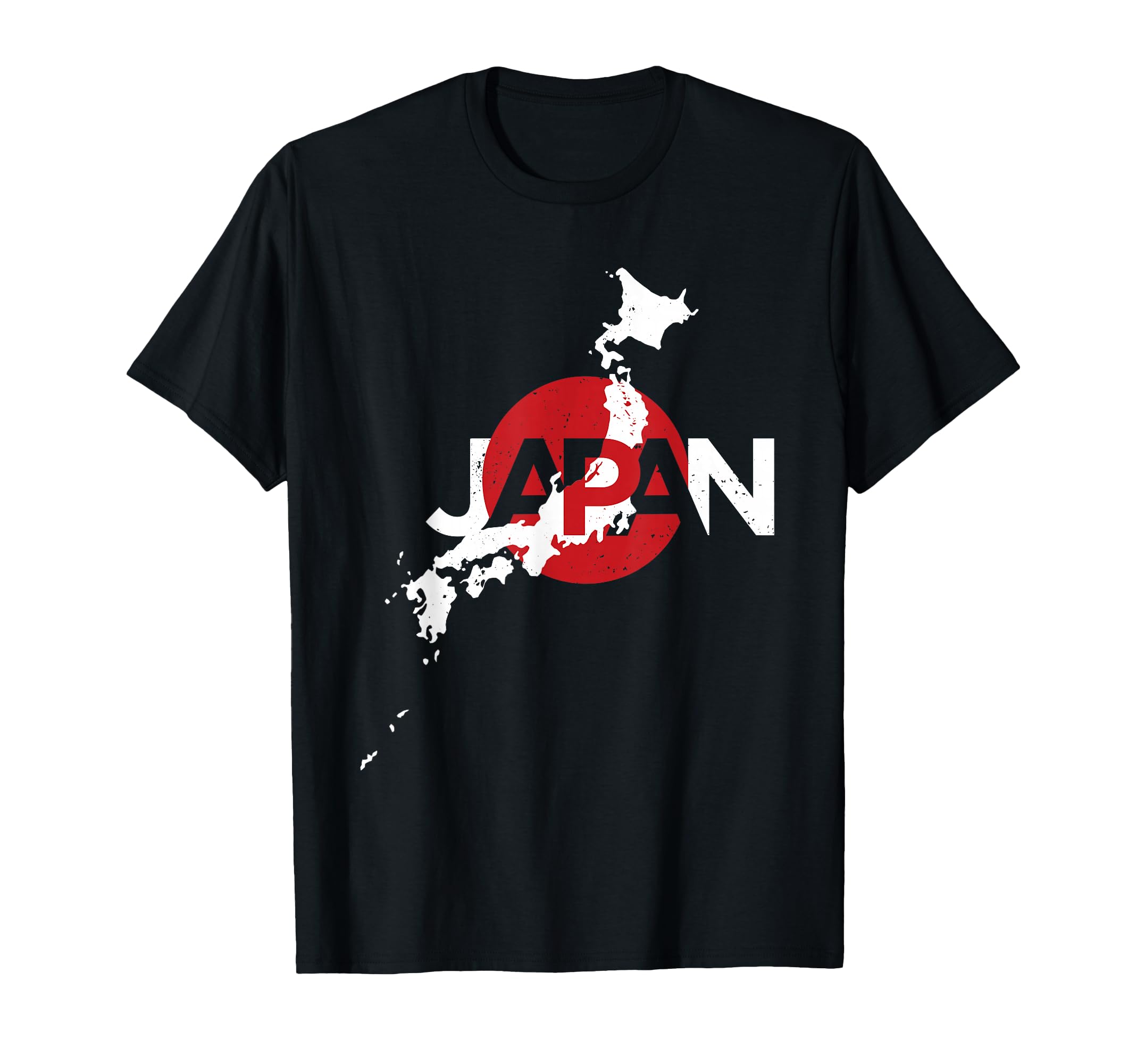Japanese Map Flag Souvenir Distressed T-Shirt - Minimalist Print Men Women - T-Shirt, Sweatshirt, Hoodie