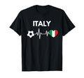 Italy Flag Heartbeat Soccer T-Shirt - Streetwear Style Men Women - T-Shirt, Sweatshirt, Hoodie