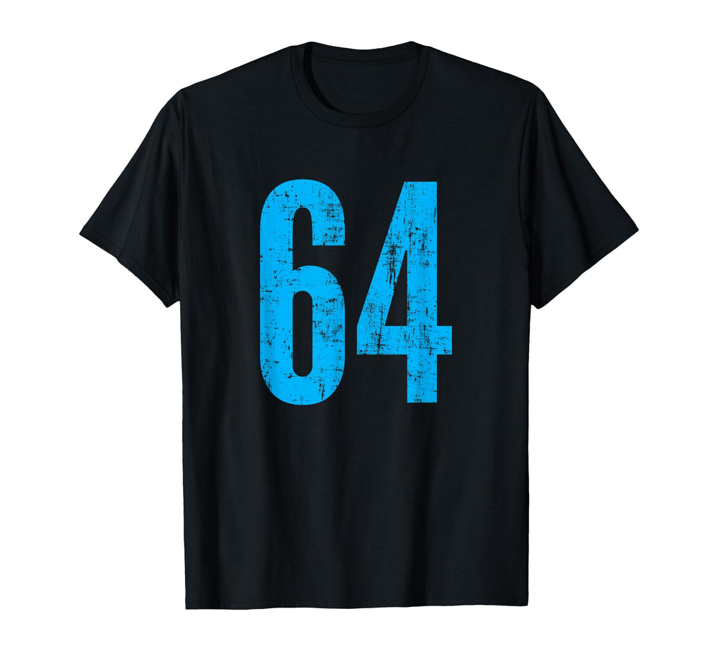 Number 64 Distressed Sport Team T-Shirt - Casual Everyday Wear Men Women - T-Shirt, Sweatshirt, Hoodie