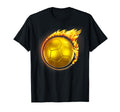 Gold Soccer Ball Flames Flaming Flying T-Shirt - Minimalist Print Unisex - T-Shirt, Sweatshirt, Hoodie