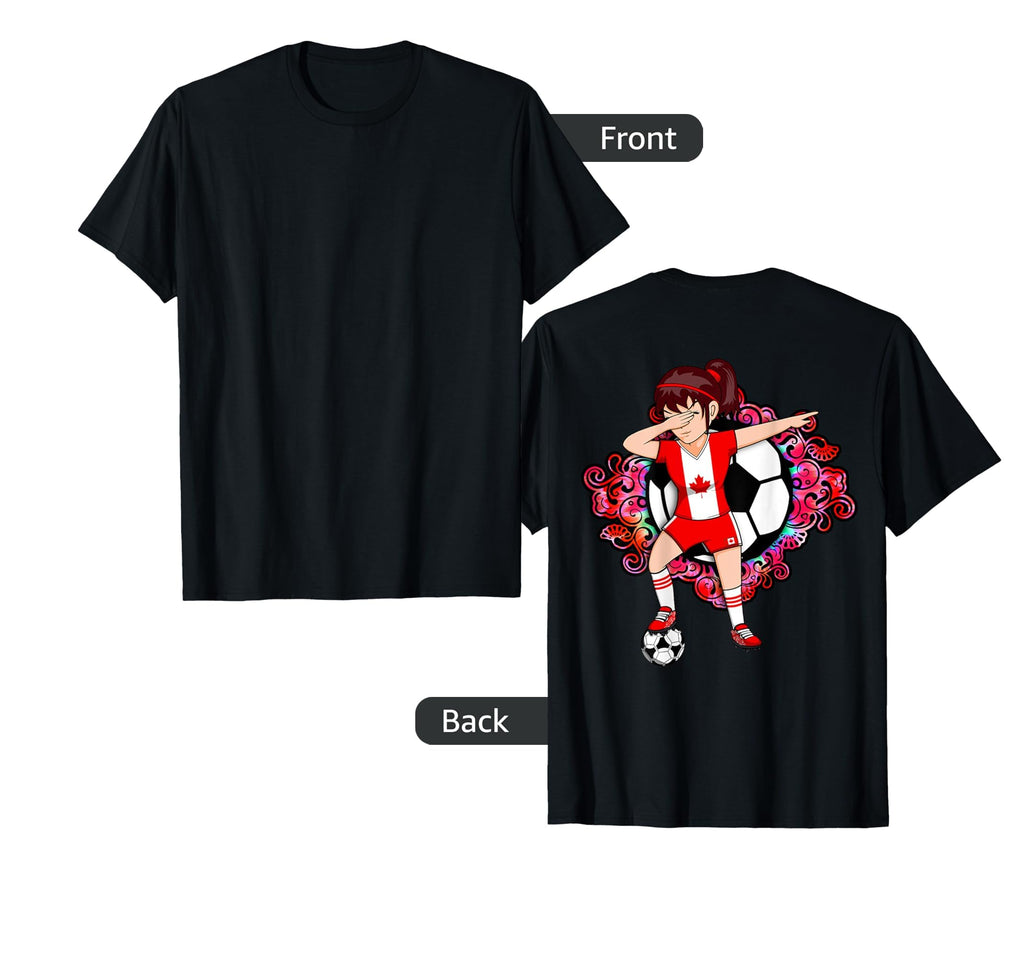 Dabbing Soccer Canada Fan Jersey Floral T-Shirt - Graphic Print Men Women - T-Shirt, Sweatshirt, Hoodie