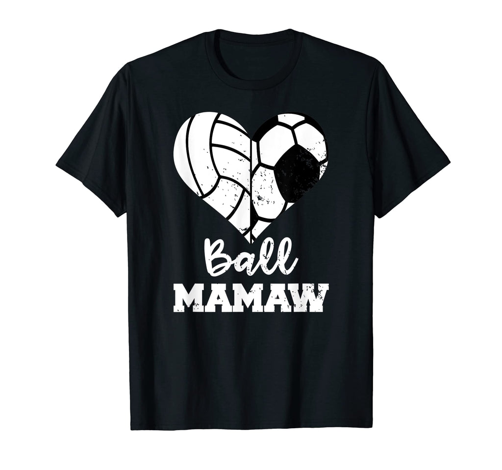 Ball Mamaw Heart Funny Soccer T-Shirt - Fun Novelty Design for Adults - T-Shirt, Sweatshirt, Hoodie