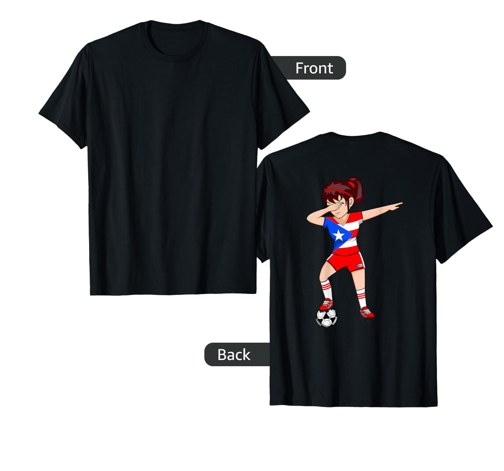 Dabbing Soccer Puerto Rico Jersey T-Shirt - Trendy Graphic for Adults - T-Shirt, Sweatshirt, Hoodie