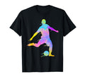 Soccer Player Colorful Paint Splashes T-Shirt - Graphic Print Unisex - T-Shirt, Sweatshirt, Hoodie