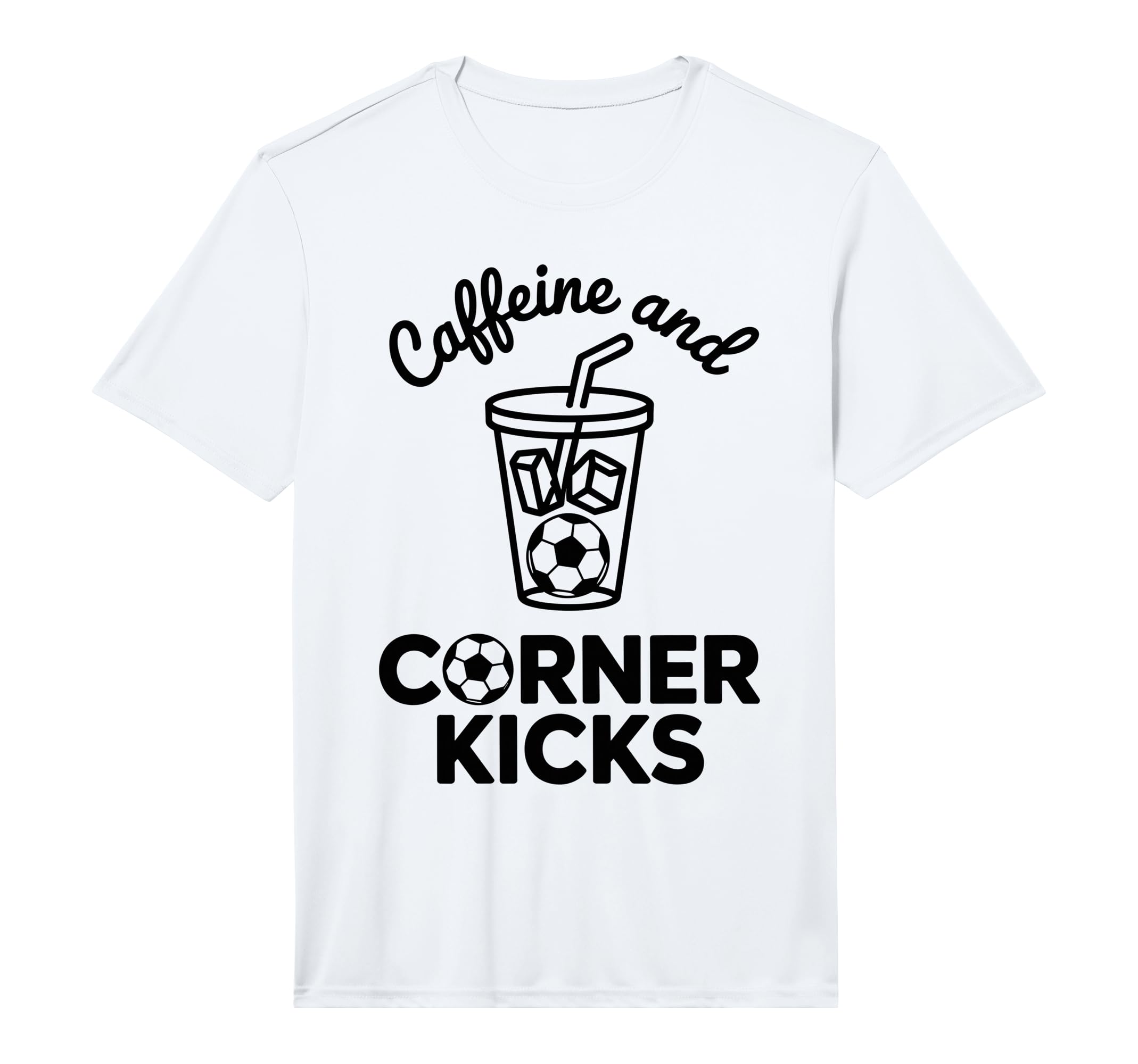 Caffeine And Corner Kicks Team T-Shirt - Minimalist Print for Adults - T-Shirt, Sweatshirt, Hoodie