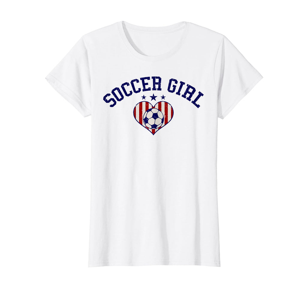 Soccer Stars And Stripes Heart T-Shirt - Minimalist Print for Adults - T-Shirt, Sweatshirt, Hoodie