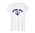 Soccer Stars And Stripes Heart T-Shirt - Minimalist Print for Adults - T-Shirt, Sweatshirt, Hoodie