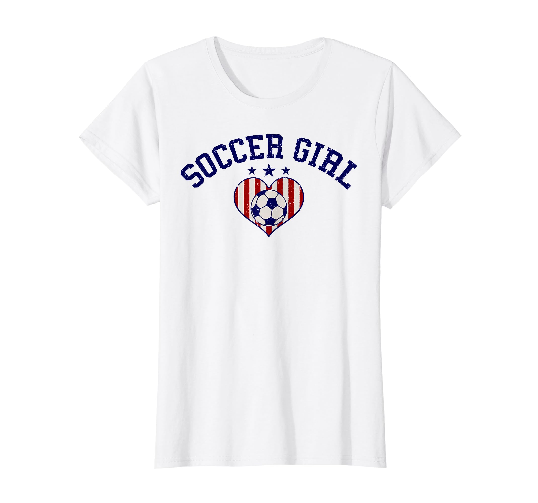 Soccer Stars And Stripes Heart T-Shirt - Minimalist Print for Adults - T-Shirt, Sweatshirt, Hoodie