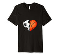 Split Heart Soccer Basketball T-Shirt - Trendy Graphic Unisex - T-Shirt, Sweatshirt, Hoodie