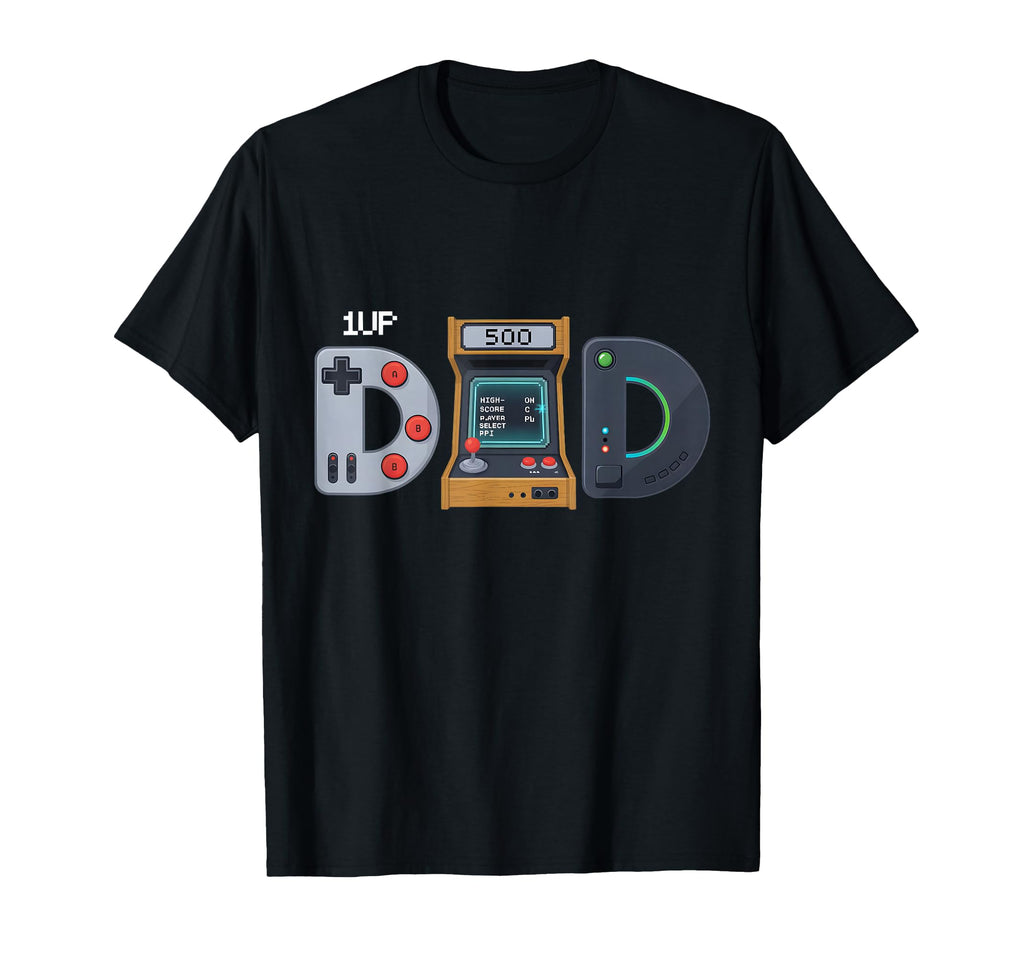 Gamer Dad Arcade Gaming Father Fathers T-Shirt - Unique Graphic Men Women - T-Shirt, Sweatshirt, Hoodie
