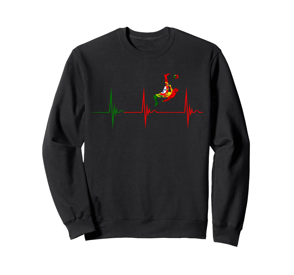 Heartbeat Ekg Pulse Portuguese Soccer Sweatshirt - Custom Art Print Unisex - T-Shirt, Sweatshirt, Hoodie
