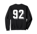 Number 92 Backside 80S 90S Team Jersey Sweatshirt - Trendy Graphic Unisex - T-Shirt, Sweatshirt, Hoodie