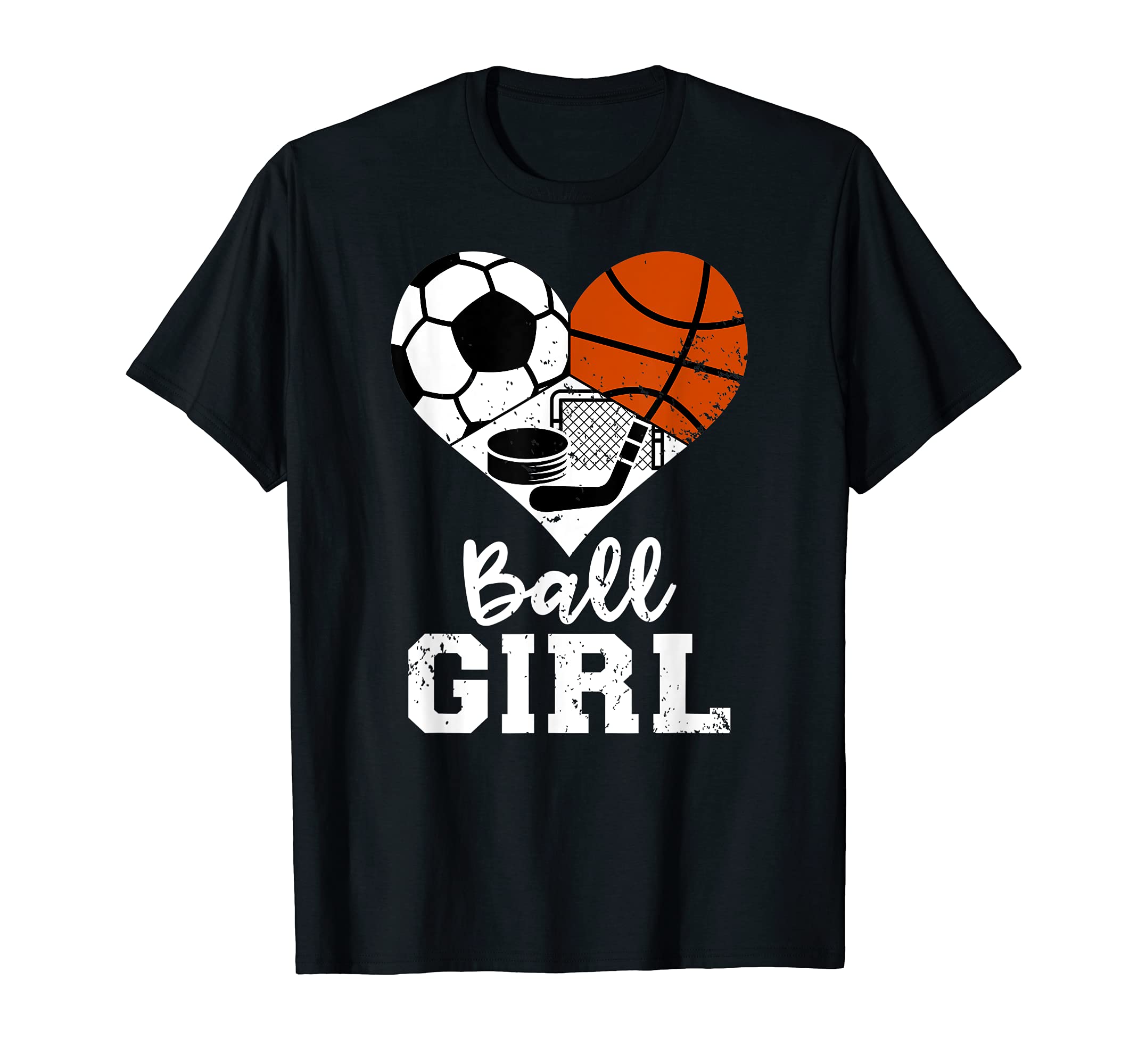Ball Heart Soccer Basketball Hockey T-Shirt - Custom Art Print for Adults - T-Shirt, Sweatshirt, Hoodie