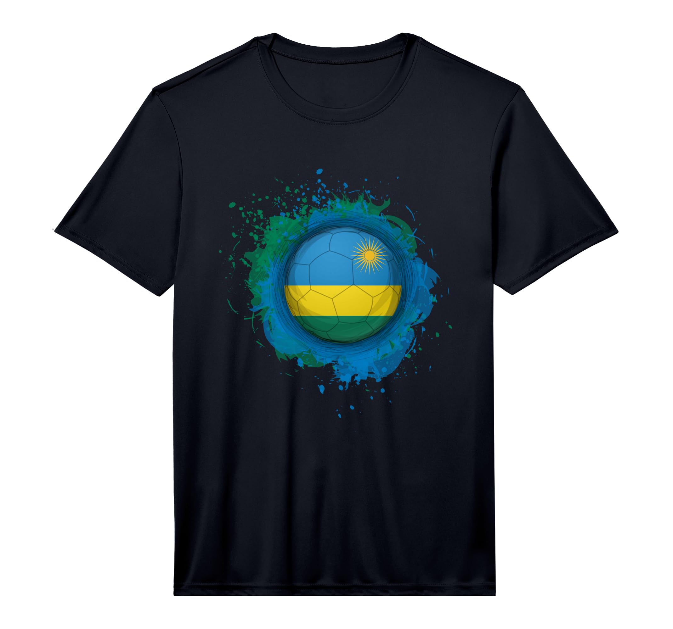 Proud Heritage Rwanda Flag Soccer Ball T-Shirt - Streetwear Style Unisex - T-Shirt, Sweatshirt, Hoodie