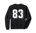 Number 83 Backside 80S 90S Team Jersey Sweatshirt - Novelty Apparel Unisex - T-Shirt, Sweatshirt, Hoodie