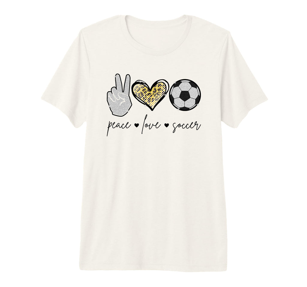 Peace Love Soccer Funny Soccer Mom T-Shirt - Trendy Graphic Men Women - T-Shirt, Sweatshirt, Hoodie