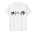 Usa Brazil Heartbeat Brazilian T-Shirt - Custom Art Print for Adults - T-Shirt, Sweatshirt, Hoodie