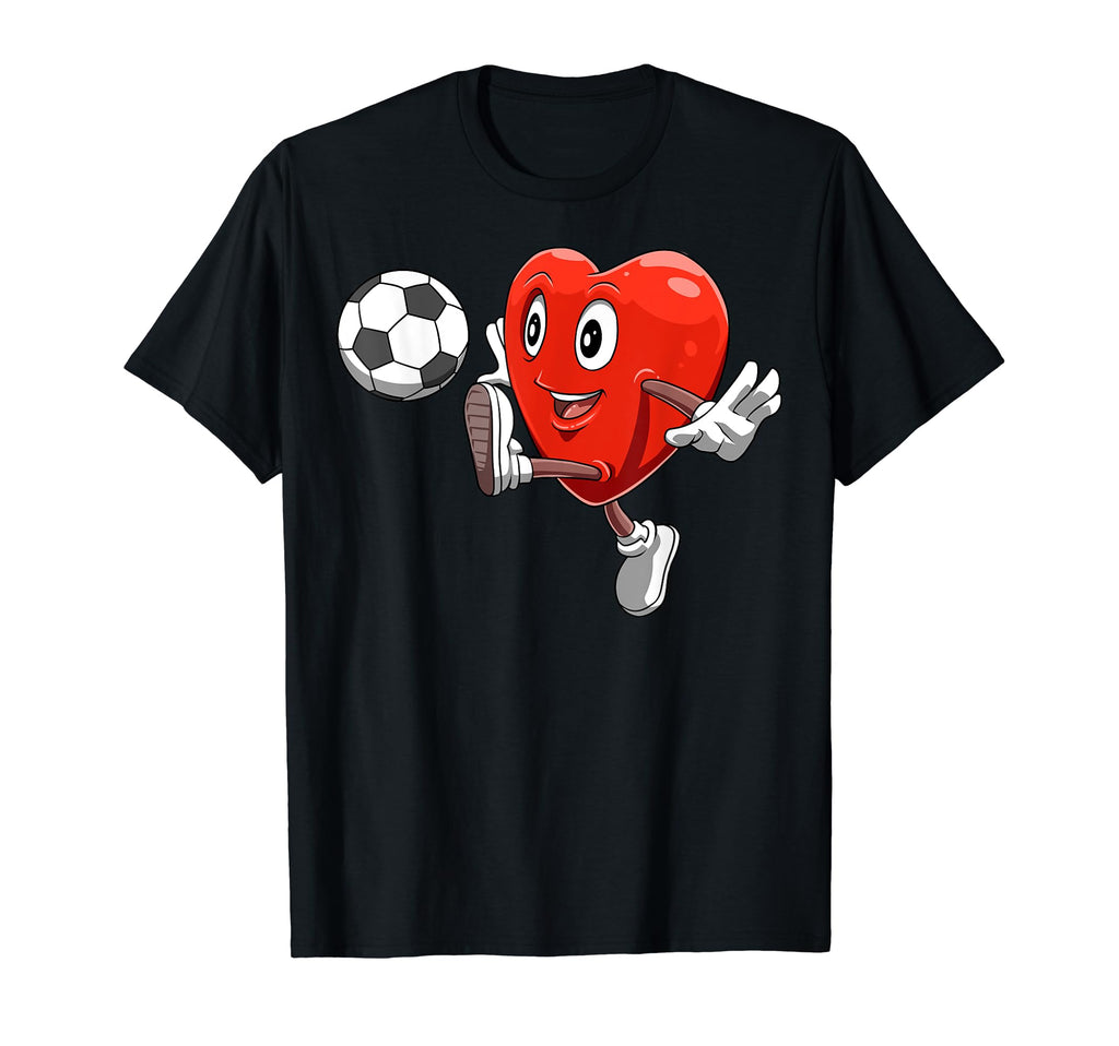 Heart Playing Soccer Valentines T-Shirt - Casual Everyday Wear Men Women - T-Shirt, Sweatshirt, Hoodie