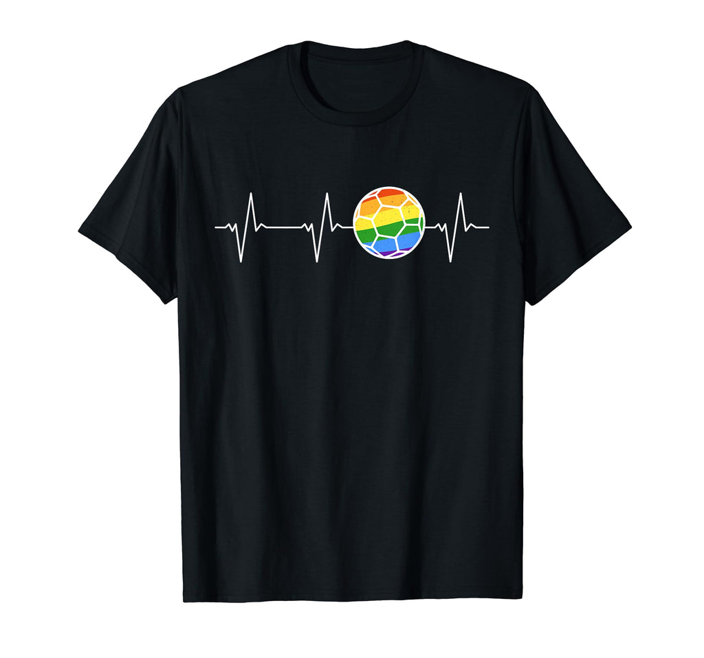 Soccer Rainbow Flag Heartbeat Ball T-Shirt - Custom Art Print for Adults - T-Shirt, Sweatshirt, Hoodie