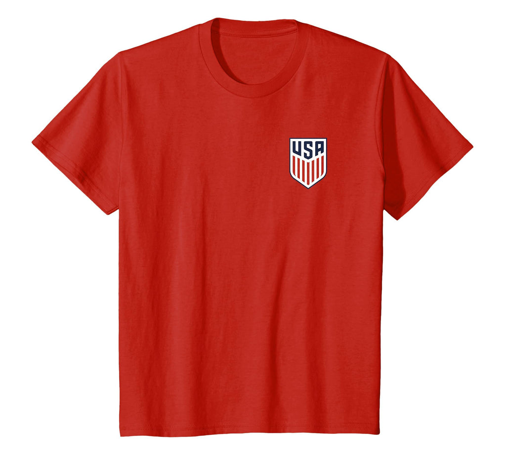Usa Soccer Front Back Crest Red Usmnt T-Shirt - Fun Novelty Design Unisex - T-Shirt, Sweatshirt, Hoodie