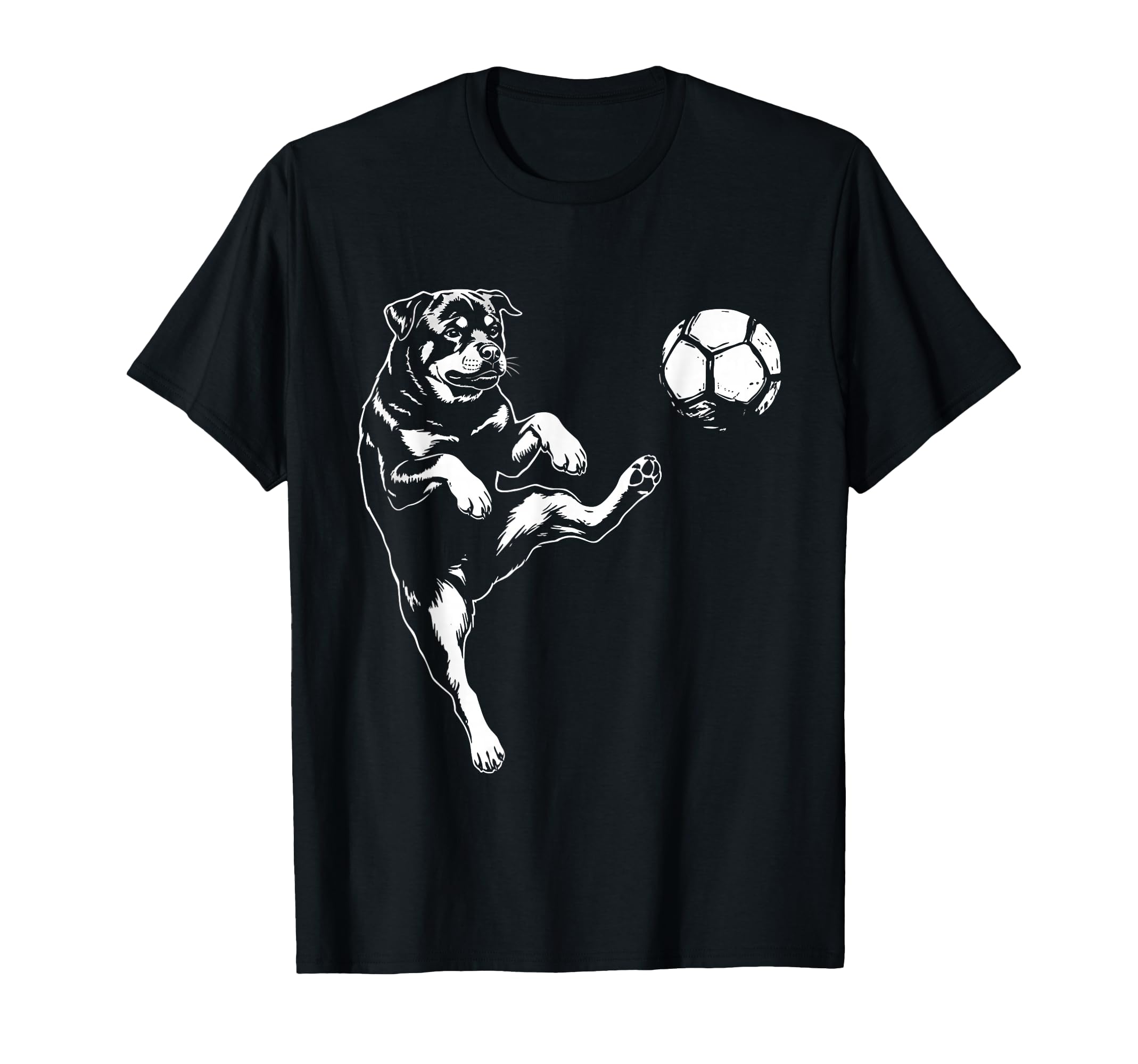 Rottweiler Playing Soccer Dog Lover T-Shirt - Minimalist Print Unisex - T-Shirt, Sweatshirt, Hoodie