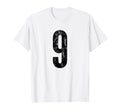 Number 9 Nine Distressed Sports T-Shirt - Minimalist Print for Adults - T-Shirt, Sweatshirt, Hoodie