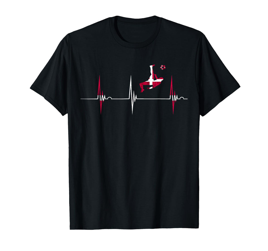 Danish Soccer Player Dansk Heartbeat T-Shirt - Fun Novelty Design Unisex - T-Shirt, Sweatshirt, Hoodie
